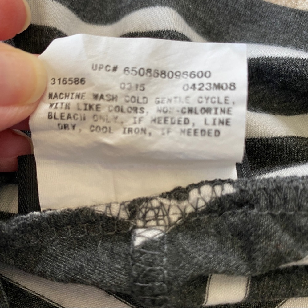 AB Studio gray and white stripe maxi skirt stretchy flowy women’s size small - Picture 9 of 9